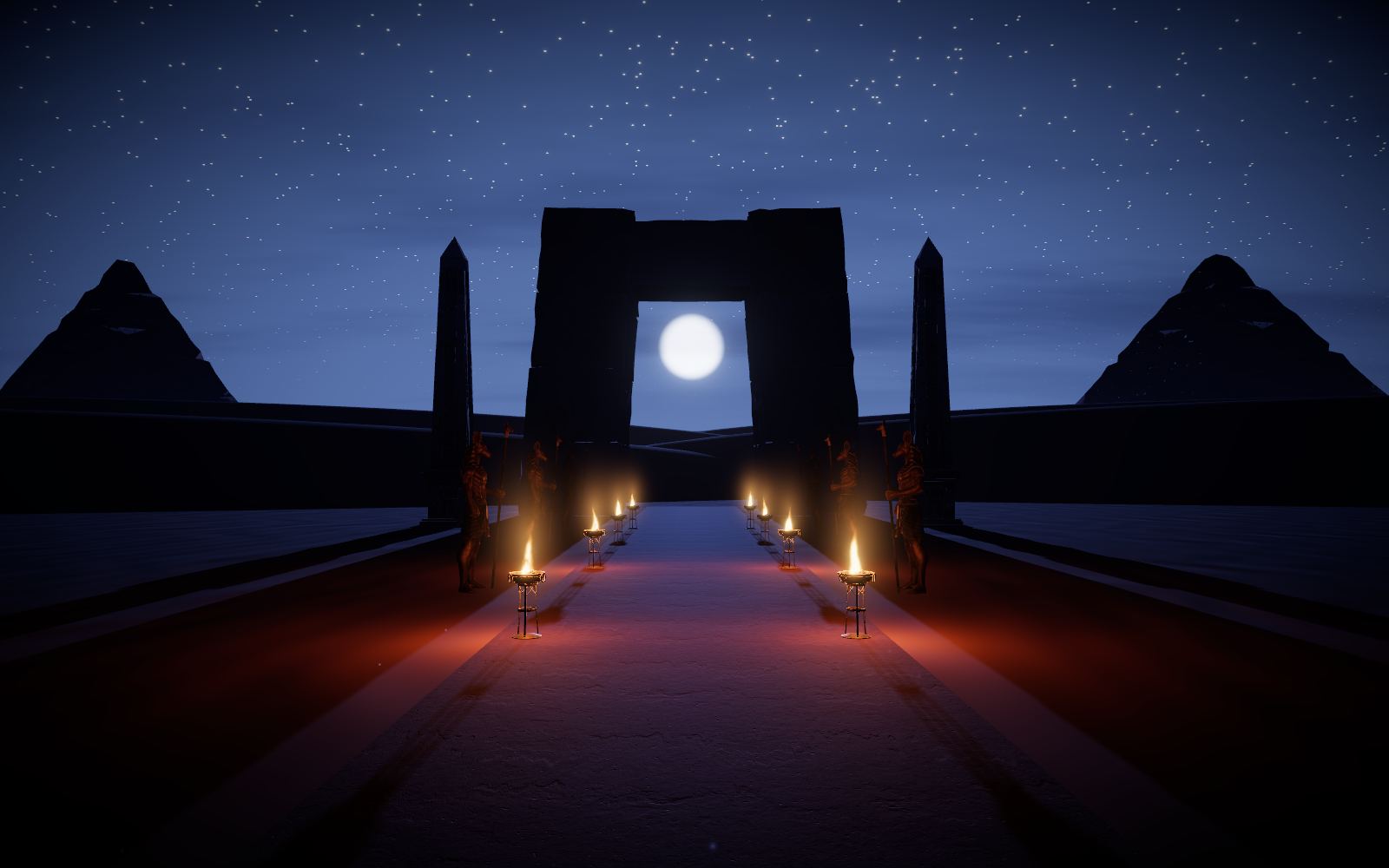 The terrace at night